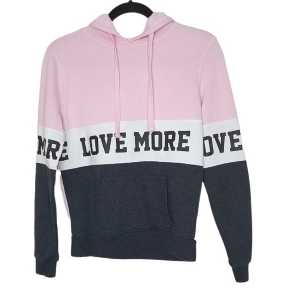 Love and Loved Women S Over the Head Love More Graphic Hoodie